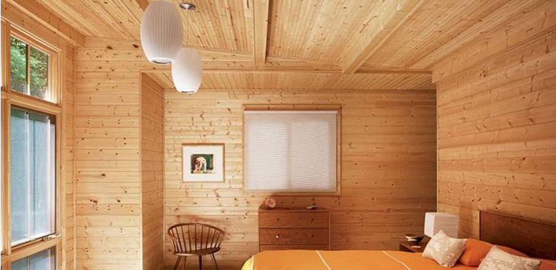 Image interieur de chambre en bois 